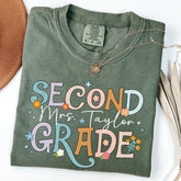 Retro Comfort Color Second Grade Teacher Shirt