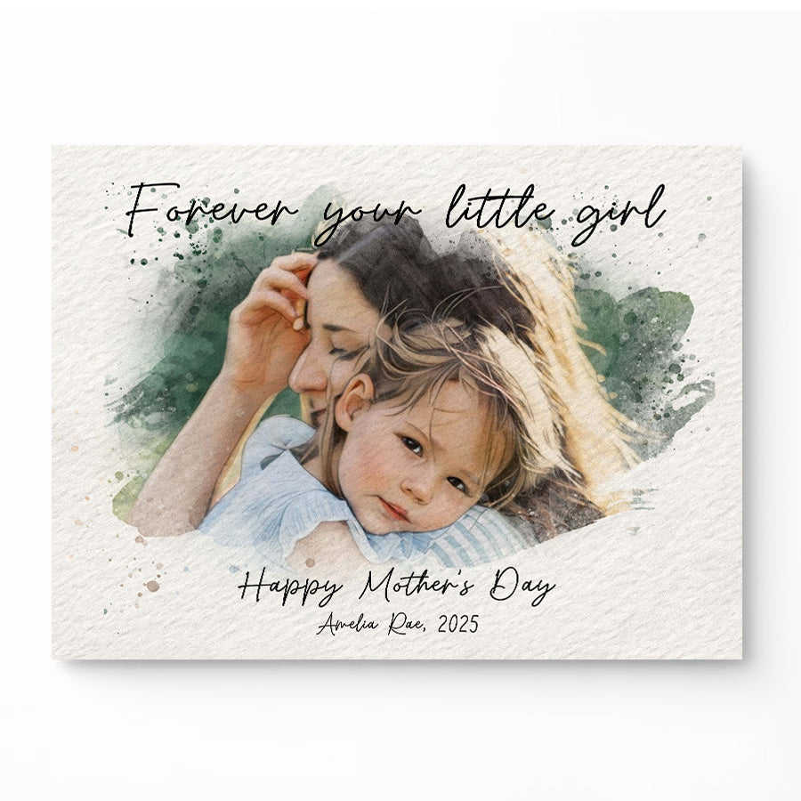 1st Mothers Day Gift | Mother’s Day Watercolor Portrait From Photo | First Time Mothers Day Gift