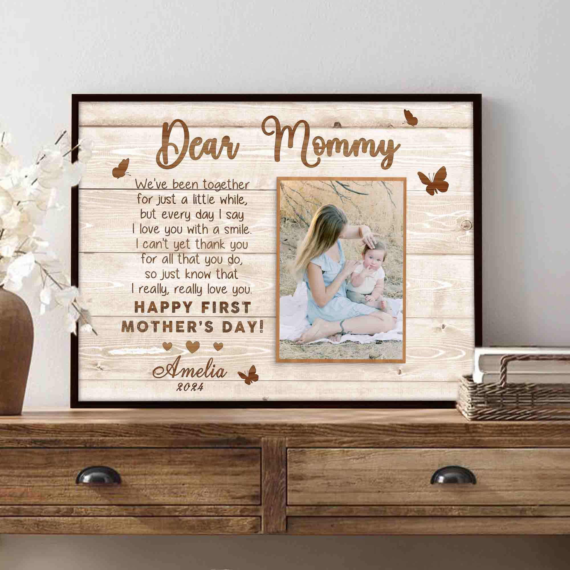 1st Mother’s Day Gift | Dear Mommy Mothers Day Gift Canvas