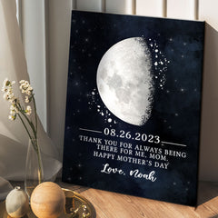 1st Mother's Day Gift | Custom Moon Phase Canvas Prints For Mother's Day
