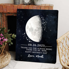 1st Mother's Day Gift | Custom Moon Phase Canvas Prints For Mother's Day