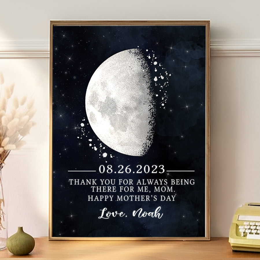 1st Mother's Day Gift | Custom Moon Phase Canvas Prints For Mother's Day