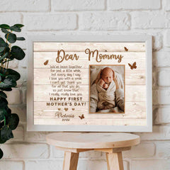 1st Mothers Day Gift | Dear Mommy Mother’s Day Picture Gift Canvas