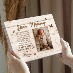 1st Mothers Day Gift | Dear Mommy Mother’s Day Picture Gift Canvas