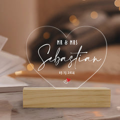 Custom Heart Led Light | Personalized Engagement Gift