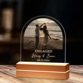 Engagement Gift | Customized Acrylic Plaque for Engagement | Arch Shape 6 x 9 in