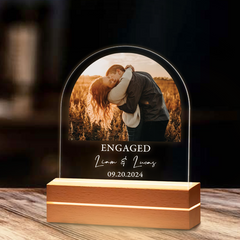 Engagement Gift | Custom Photo Night Light for Engagement | Arch Shape 6 x 9 in