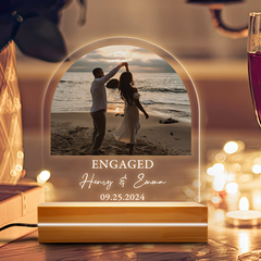 Engagement Gift | Customized Acrylic Plaque for Engagement | Arch Shape 6 x 9 in