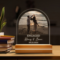 Engagement Gift | Customized Acrylic Plaque for Engagement | Arch Shape 6 x 9 in