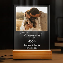 Engagement Gift | Custom Acrylic Plaque Led Night Light | Arch Shape 6 x 9 in