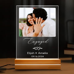 Engagement Gifts for Couples | Custom Photo Night Light for Engagement | 6 x 9 in