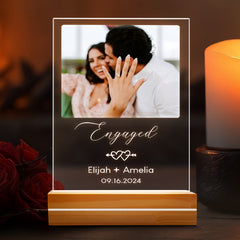 Engagement Gifts for Couples | Custom Photo Night Light for Engagement | 6 x 9 in