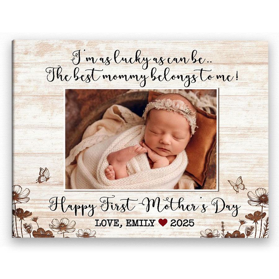 First Mothers Day Gift From Baby | New Mom Canvas | New Mom Photo Canvas