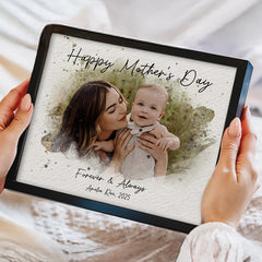 First Time Mothers Day Gift | First Mothers Day Canvas | Personalized Watercolor Portrait Gift For New Mom