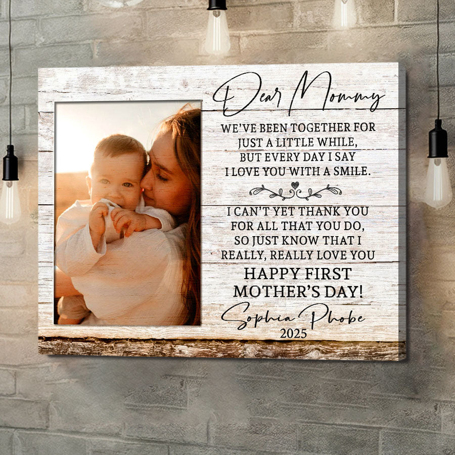 Mothers Day Gift For New Mom | New Mom Canvas | New Mother Canvas | Dear Mommy Canvas