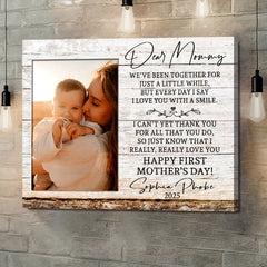 Mothers Day Gift For New Mom | New Mom Canvas | New Mother Canvas | Dear Mommy Canvas