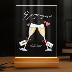 Engagement Map Gift for Couple | Custom Engagement Map Plaque