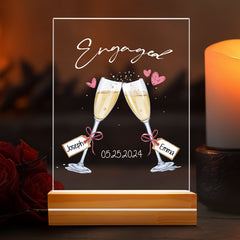 Engagement Map Gift for Couple | Custom Engagement Map Plaque