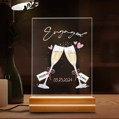 Engagement Map Gift for Couple | Custom Engagement Map Plaque
