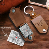 Personalized Leather Keychain | Photo Keychain Leather | Personalized Gift for Him