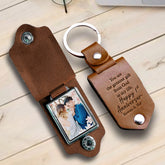 Personalized Leather Keychain | Leather Photo Keychain | Personalized Gift for Him