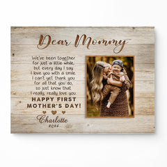 Custom First Mothers Day Gift | Dear Mommy Mother’s Day Canvas