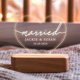 Custom Heart Night Light | Personalized Wedding Gift for Couple