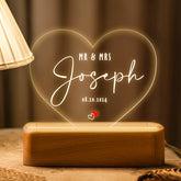 Custom Led Night Lamp for Wedding | Custom Mr and Ms Plaque