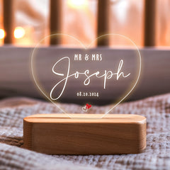 Custom Led Night Lamp for Wedding | Custom Mr and Ms Plaque