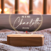 Custom Name Night Light As Wedding Day Gift | Custom Mr and Ms Plaque