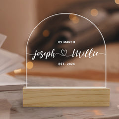 Custom Night Light As Wedding Day Gift | Wedding Gift