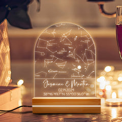 Personalized Valentines Gifts for Husband | Custom Star Map Night Light