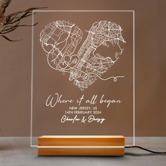 Personalised Gifts for Husband on Valentine’s Day | Customized Map Plaque Led Night Light