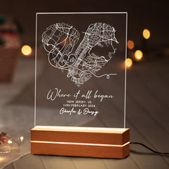 Personalised Gifts for Husband on Valentine’s Day | Customized Map Plaque Led Night Light