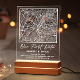 Personalised Valentine Gifts for Husband | Custom Map Plaque Led Night Light