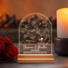 Personalized Valentines Gifts for Husband | Custom Star Map Night Light