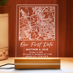 Personalized Gifts for Husband Valentines | Custom Map Plaque Led Night Light