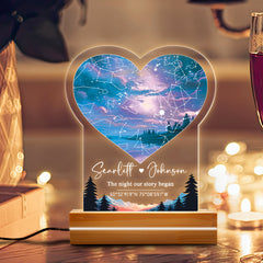 Personalized Gifts for Husband Valentines | Custom Star Map Night Light Led