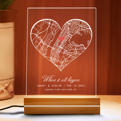 Customized Gifts for Husband on Valentines Day | Custom Map Plaque Led Night Light