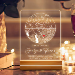 Custom Valentine’s Day Gifts for Him | The Day We Met Gifts Custom Map Led Night Light