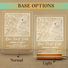Personalised Valentine Gifts for Husband | Custom Map Plaque Led Night Light