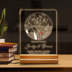 Custom Valentine’s Day Gifts for Him | The Day We Met Gifts Custom Map Led Night Light