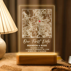 Personalized Gifts for Husband Valentines | Custom Map Plaque Led Night Light