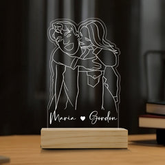 Custom Valentines Gifts for Boyfriend | Custom Photo Acrylic Plaque Led Night Light