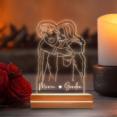 Custom Valentines Gifts for Boyfriend | Custom Photo Acrylic Plaque Led Night Light