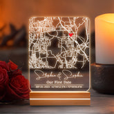 Custom Valentines Gifts for Him | Our First Date Custom Map Led Night Light