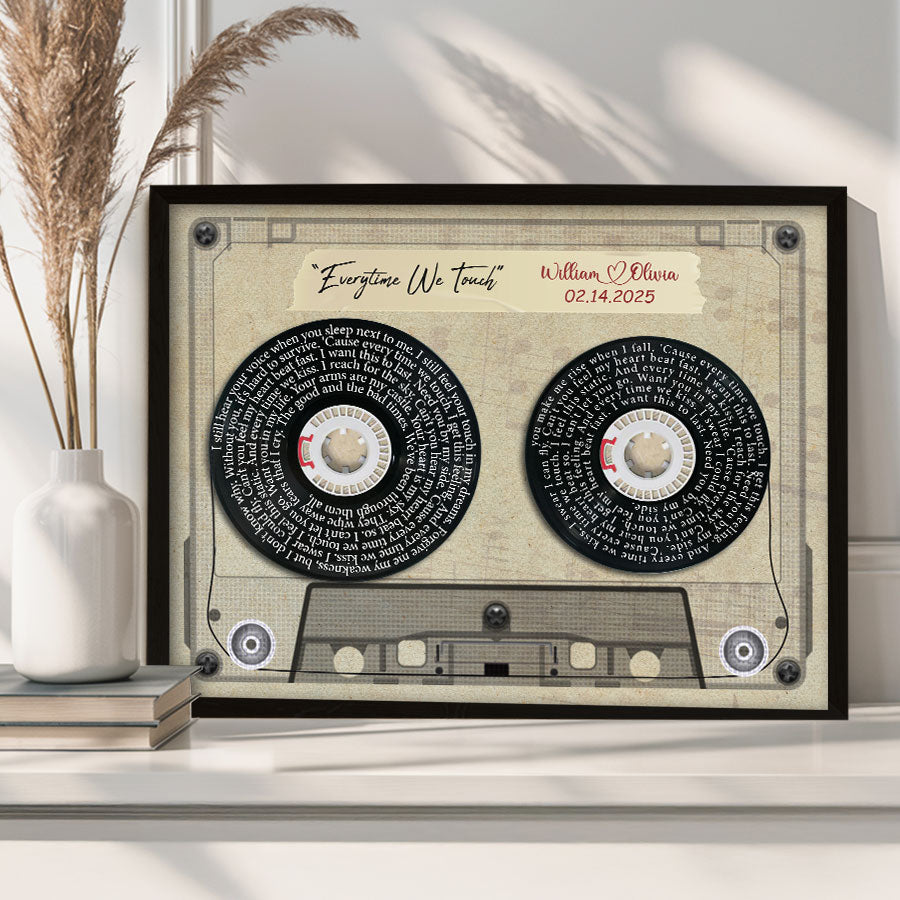 Custom Valentines Gifts for Him | Vinyl Record Canvas Painting