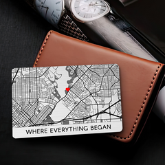 Custom Valentines Gifts for Him | Custom Map Wallet Card