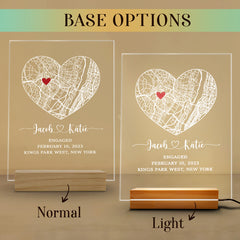 Custom Valentines Gifts for Him | Custom Map Acrylic Plaque Led Night Light