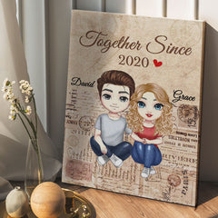 Custom Valentines Gifts | Personalized Valentines Gifts for Husband | Canvas Painting Couple